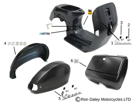 Vespa PX/T5 Badge Assembly