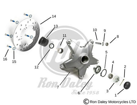 Vespa PX/T5 Front Hub Assembly for the Vespa Models. 