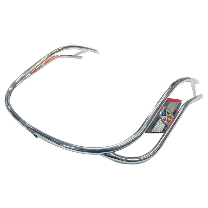 Cuppini Vespa Chrome Double Bar Legshield Trim - Red